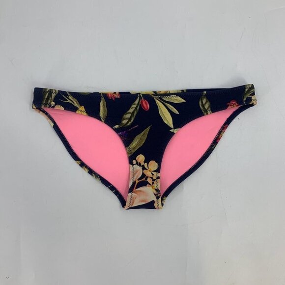 Triangl Delphine Neoprene Scuba Swimwear Navy Blue Floral Bikini Bottom Size M - Picture 1 of 11